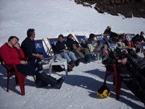 Petite pause au restaurant d'altitude .